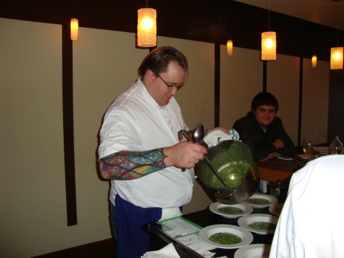 Rob serving up the risotto